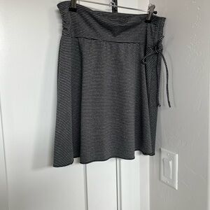 Gray Mini Wrap Skirt with Tie Front for Work